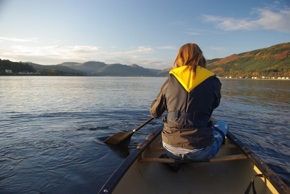 Emily, canoe, holy loch