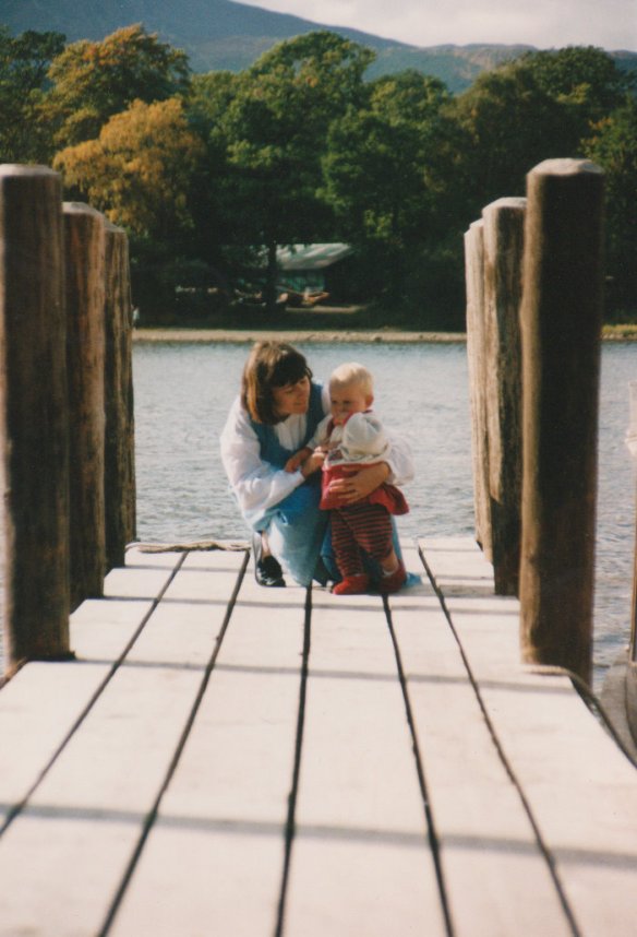 Michaela with Emily, some time in the late nineties, Keswick.