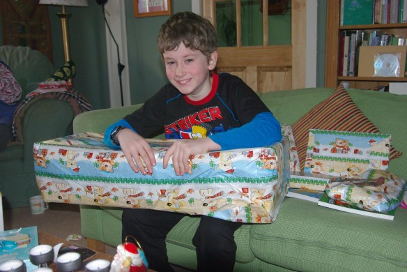 William with a big parcel