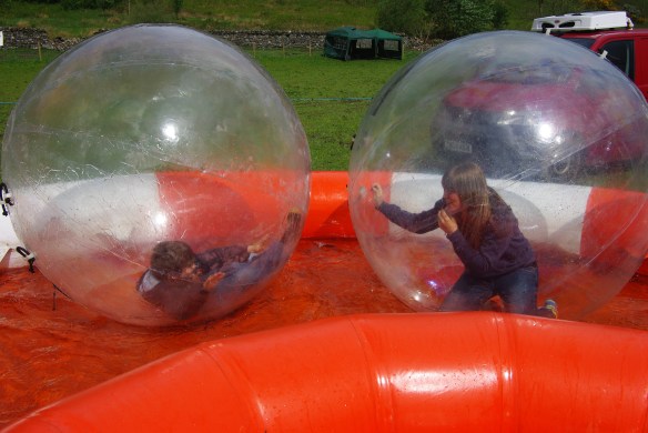 emily and william in the hamster balls