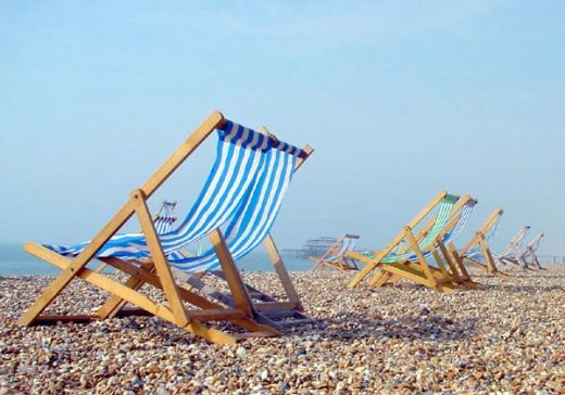 deck chairs, beach