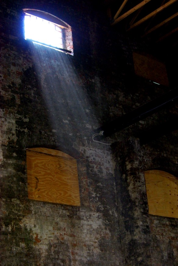Light from top window, sugar warehouse, Greenock dock
