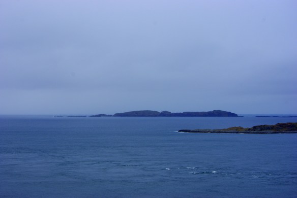 Eileach an Naoimh in the distance- the island we did not manage to land on