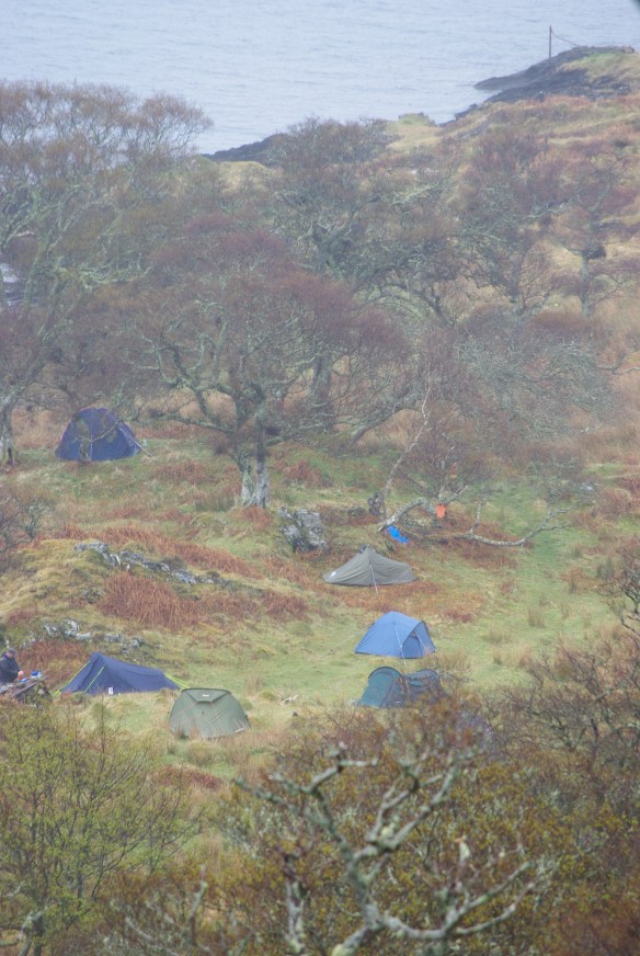 Looking down on our camp site
