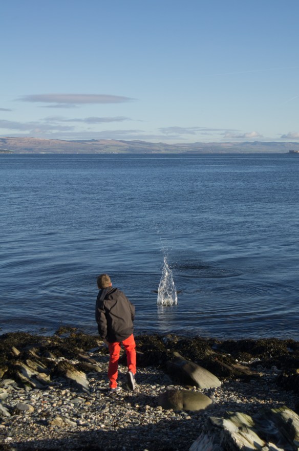 William throwing stones